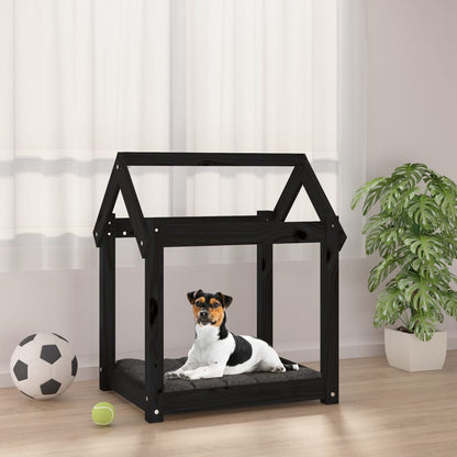Dog Bed | Black | Solid Pine Wood | 61x50x70 cm |  Minimalistic | Dog Bed