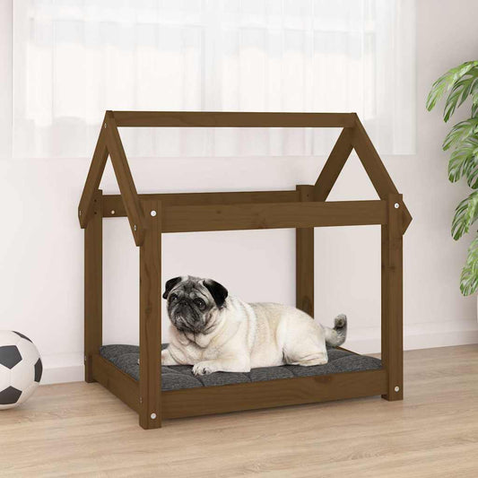 Dog Bed Honey Brown 71x55x70 cm Solid Wood Pine