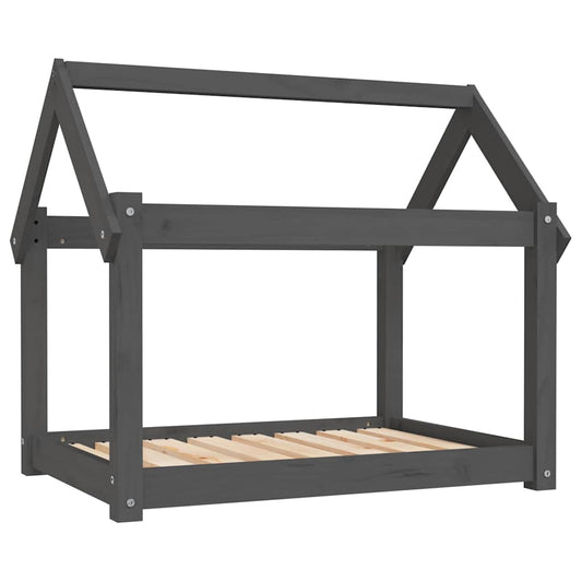 Dog Bed Grey 81x60x70 cm Solid Wood Pine