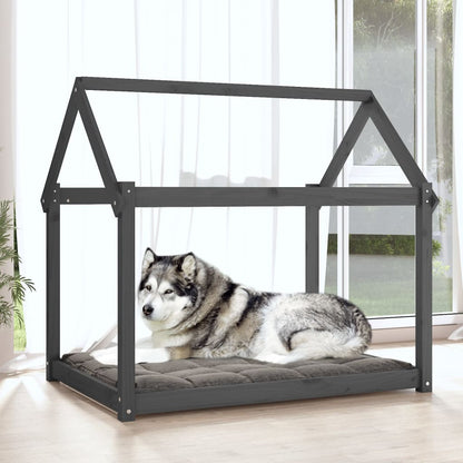 Dog Bed | Grey | Solid Pine Wood | Large | Minimalistic | Dog Bed