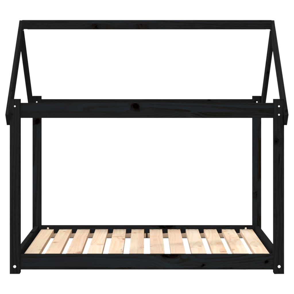 Dog Bed | Black | Solid pine wood | Large | Tough | Dog Bed | Rectangular