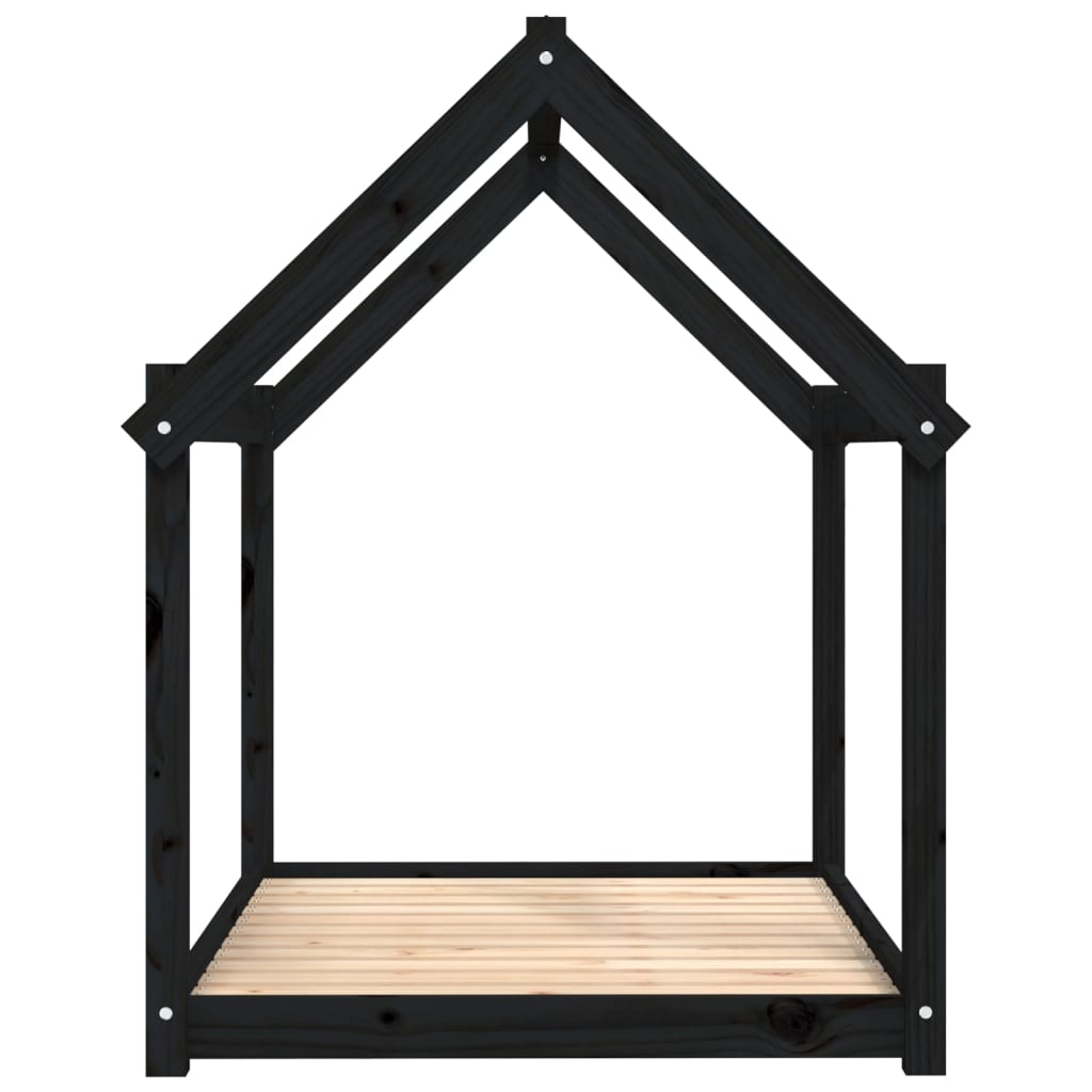 Dog Bed | Black | Solid pine wood | Large | Tough | Dog Bed | Rectangular