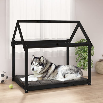 Dog Bed | Black | Solid pine wood | Large | Tough | Dog Bed | Rectangular