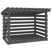 Firewood Rack Grey 108x73x79 cm Solid Wood Pine