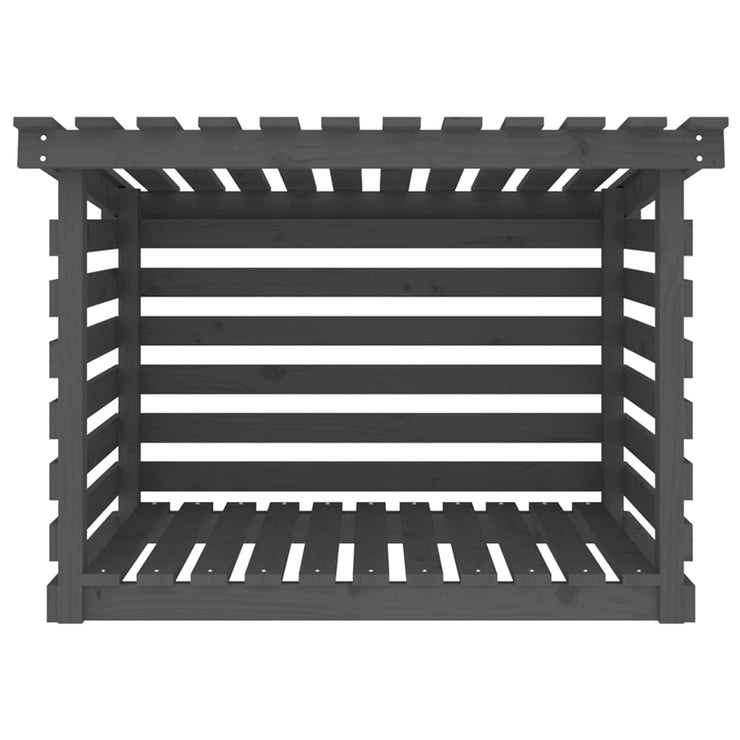 Firewood Rack Grey 108x73x79 cm Solid Wood Pine