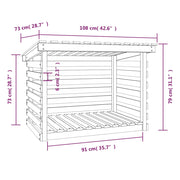 Firewood Rack Grey 108x73x79 cm Solid Wood Pine