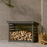 Firewood Rack Grey 108x73x79 cm Solid Wood Pine