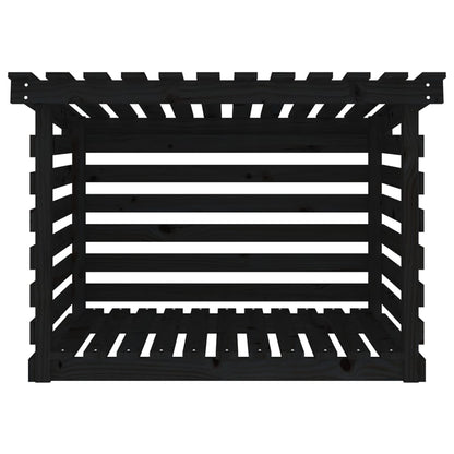 Firewood Rack Black 108x73x79 cm Solid Wood Pine