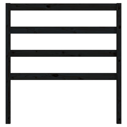 Bed Headboard Black 95x4x100 cm Solid Wood Pine
