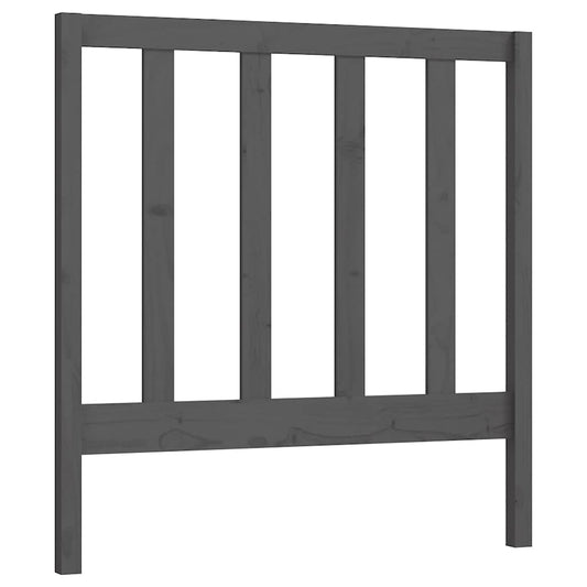Bed Headboard Grey 95x4x100 cm Solid Wood Pine