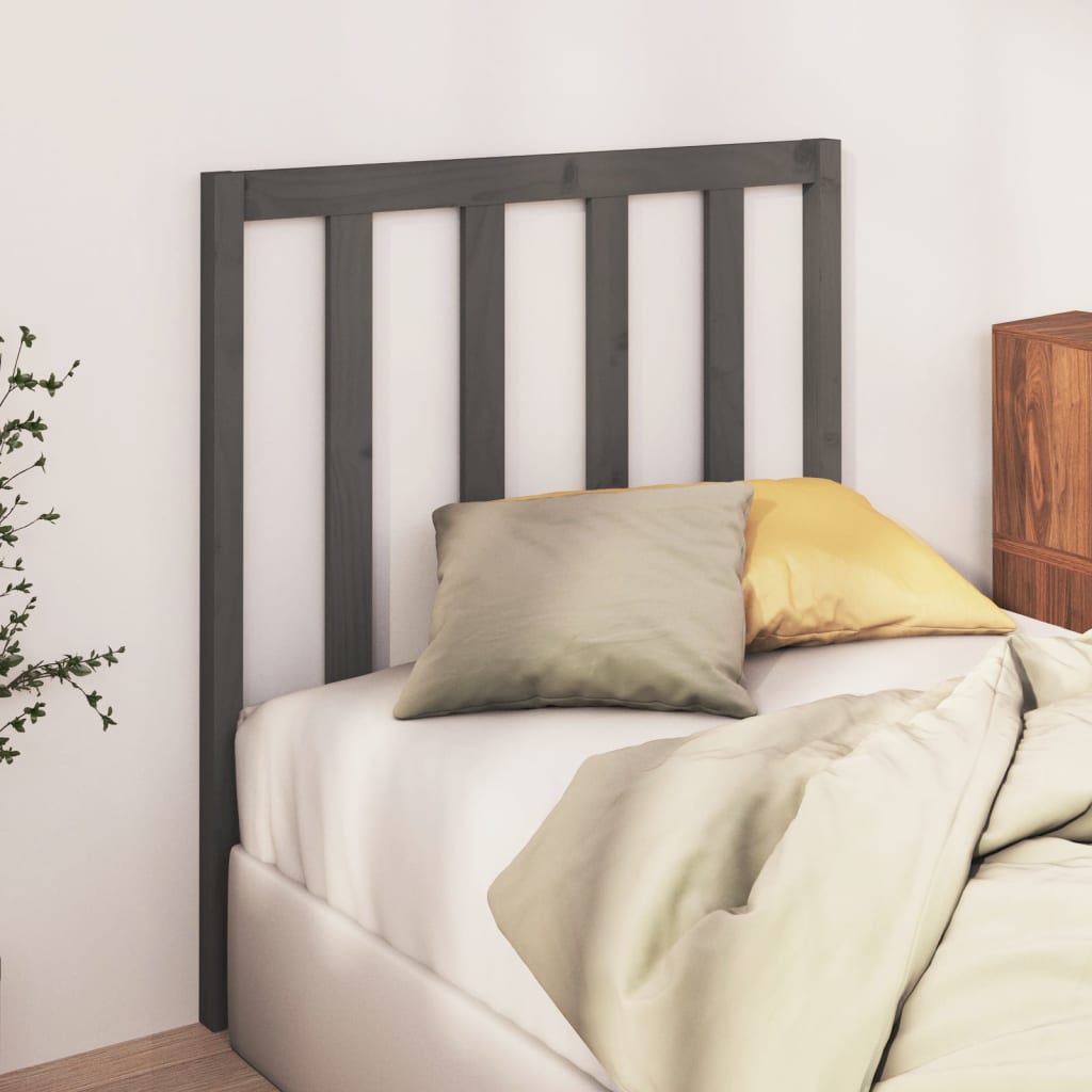 Bed Headboard | Grey | Solid pinewood | Standard | Durable