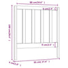 Bed Headboard Grey 95x4x100 cm Solid Wood Pine