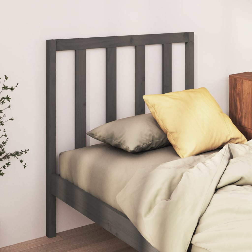 Bed Headboard | Grey | Solid pinewood | Standard | Durable