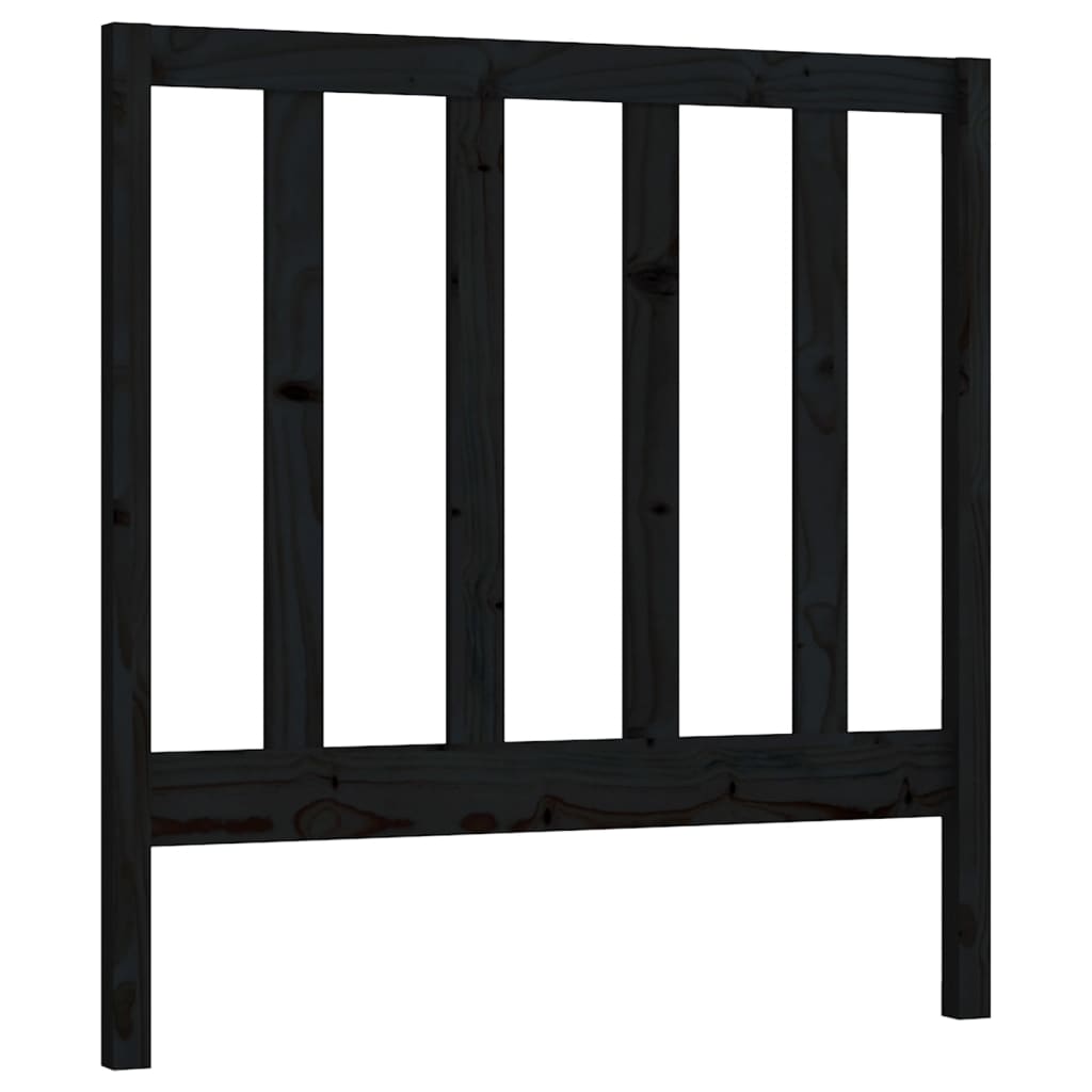 Bed Headboard | Black | Solid pine wood | 95 x 4 x 100 cm | Simple