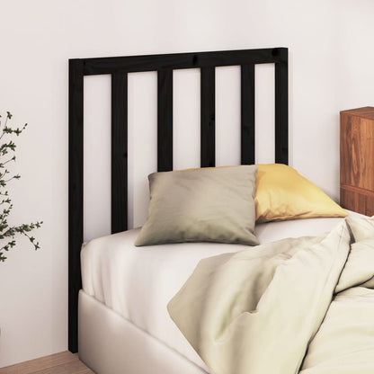Bed Headboard | Black | Solid pine wood | 95 x 4 x 100 cm | Simple