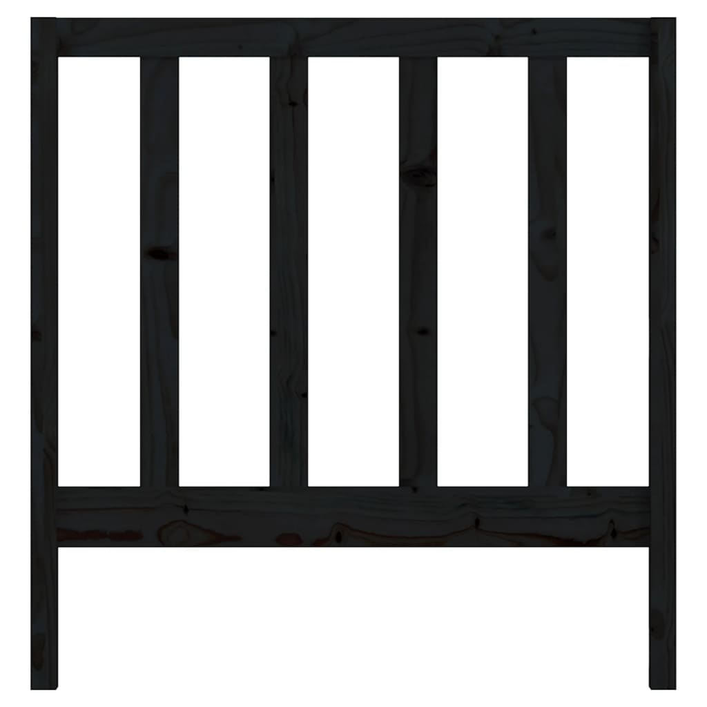 Bed Headboard | Black | Solid pine wood | 95 x 4 x 100 cm | Simple
