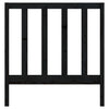 Bed Headboard Black 95x4x100 cm Solid Wood Pine