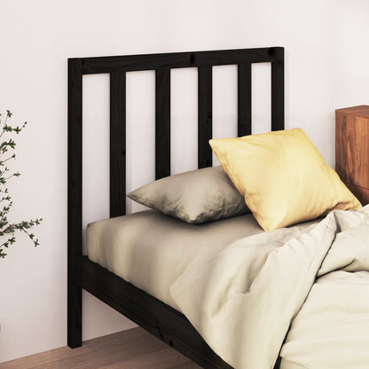 Bed Headboard | Black | Solid pine wood | 95 x 4 x 100 cm | Simple