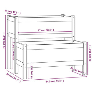 Planter Grey 84.5x84x75 cm Solid Wood Pine