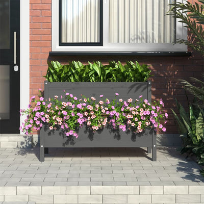 Planter Grey 110x84x75 cm Solid Wood Pine