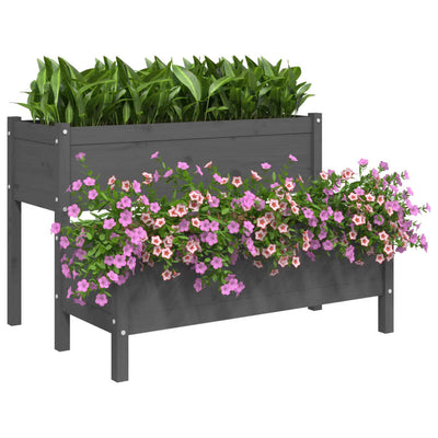 Planter Grey 110x84x75 cm Solid Wood Pine