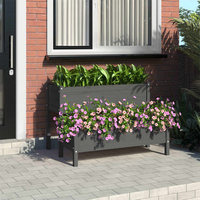 Planter Grey 110x84x75 cm Solid Wood Pine