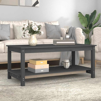 Coffee Table Grey 110x55x45 cm Solid Wood Pine