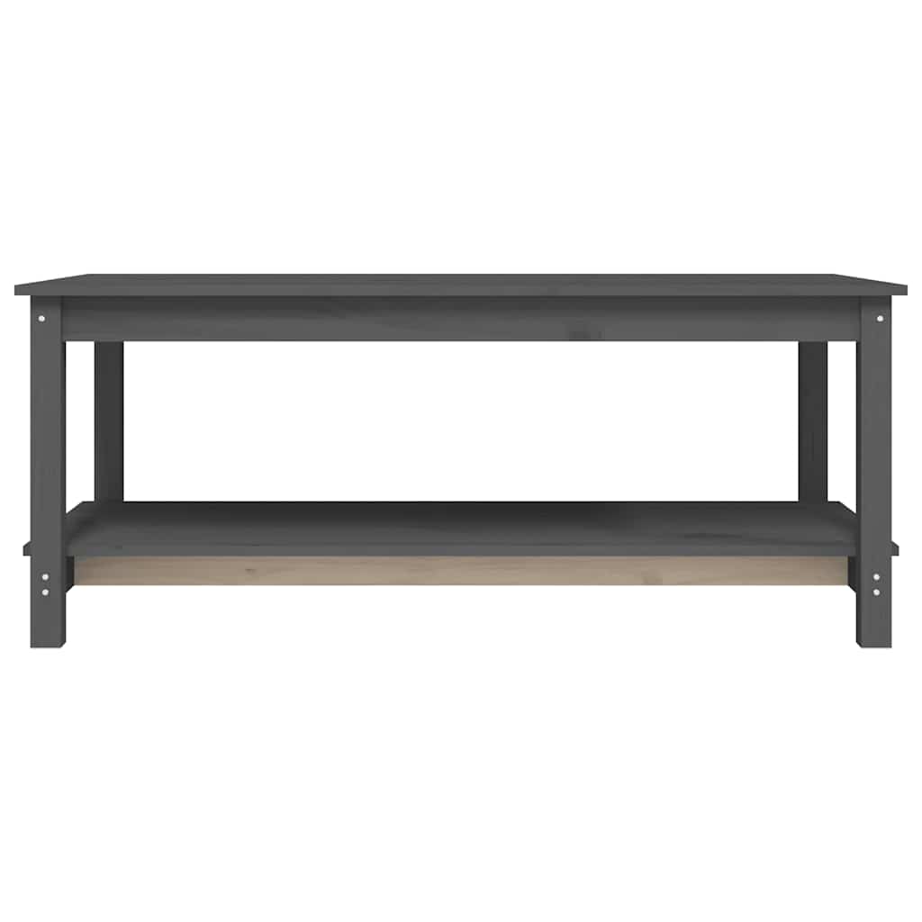 Coffee Table Grey 110x55x45 cm Solid Wood Pine