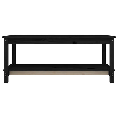 Coffee Table Black 110x55x45 cm Solid Wood Pine