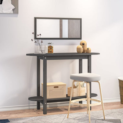 Console Table Grey 110x40x80 cm Solid Wood Pine