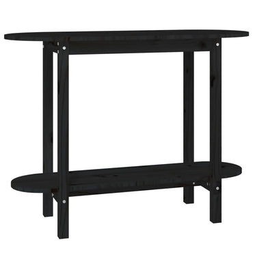 Console Table Black 110x40x80 cm Solid Wood Pine