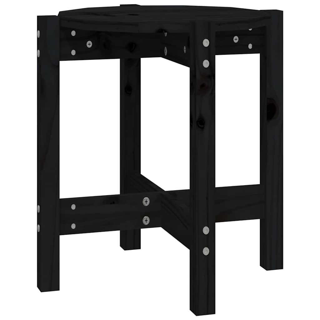 Coffee Table Black Ø 42.5x45 cm Solid Wood Pine