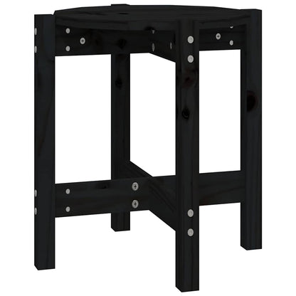Coffee Table Black Ø 42.5x45 cm Solid Wood Pine