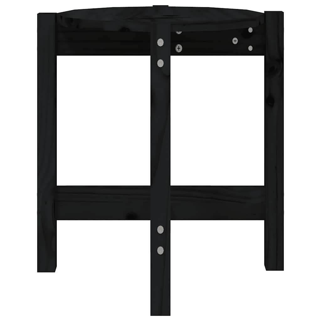 Coffee Table Black Ø 42.5x45 cm Solid Wood Pine