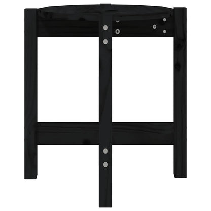 Coffee Table Black Ø 42.5x45 cm Solid Wood Pine