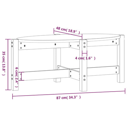 Coffee Table Grey 87x48x35 cm Solid Wood Pine
