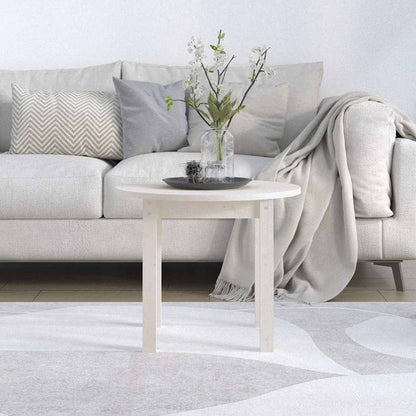 Coffee Table White Ø 55x45 cm Solid Wood Pine