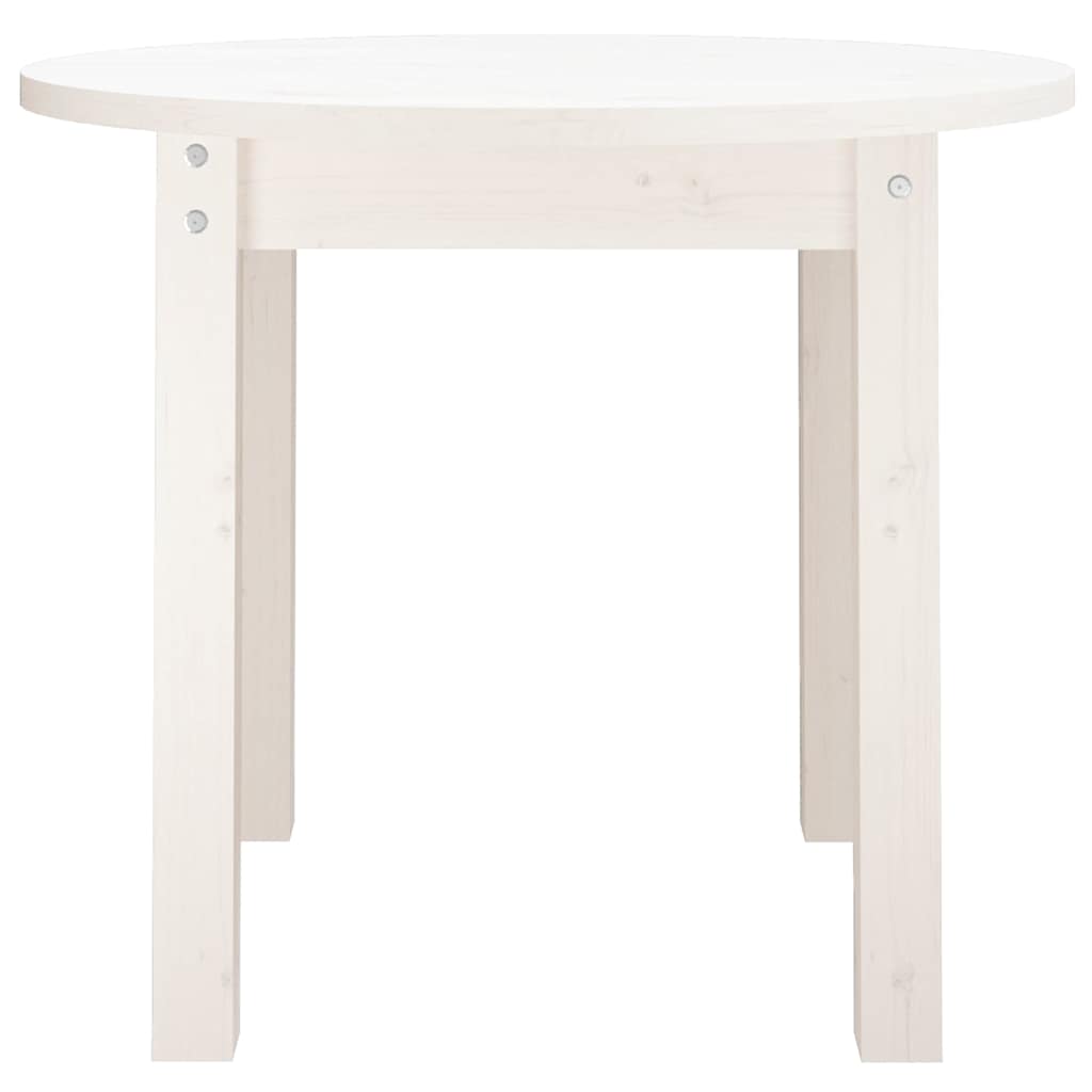 Coffee Table White Ø 55x45 cm Solid Wood Pine