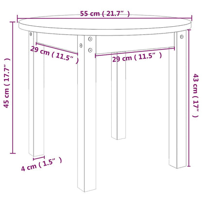 Coffee Table White Ø 55x45 cm Solid Wood Pine