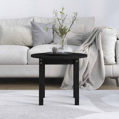 Coffee Table Black Ø 55x45 cm Solid Wood Pine