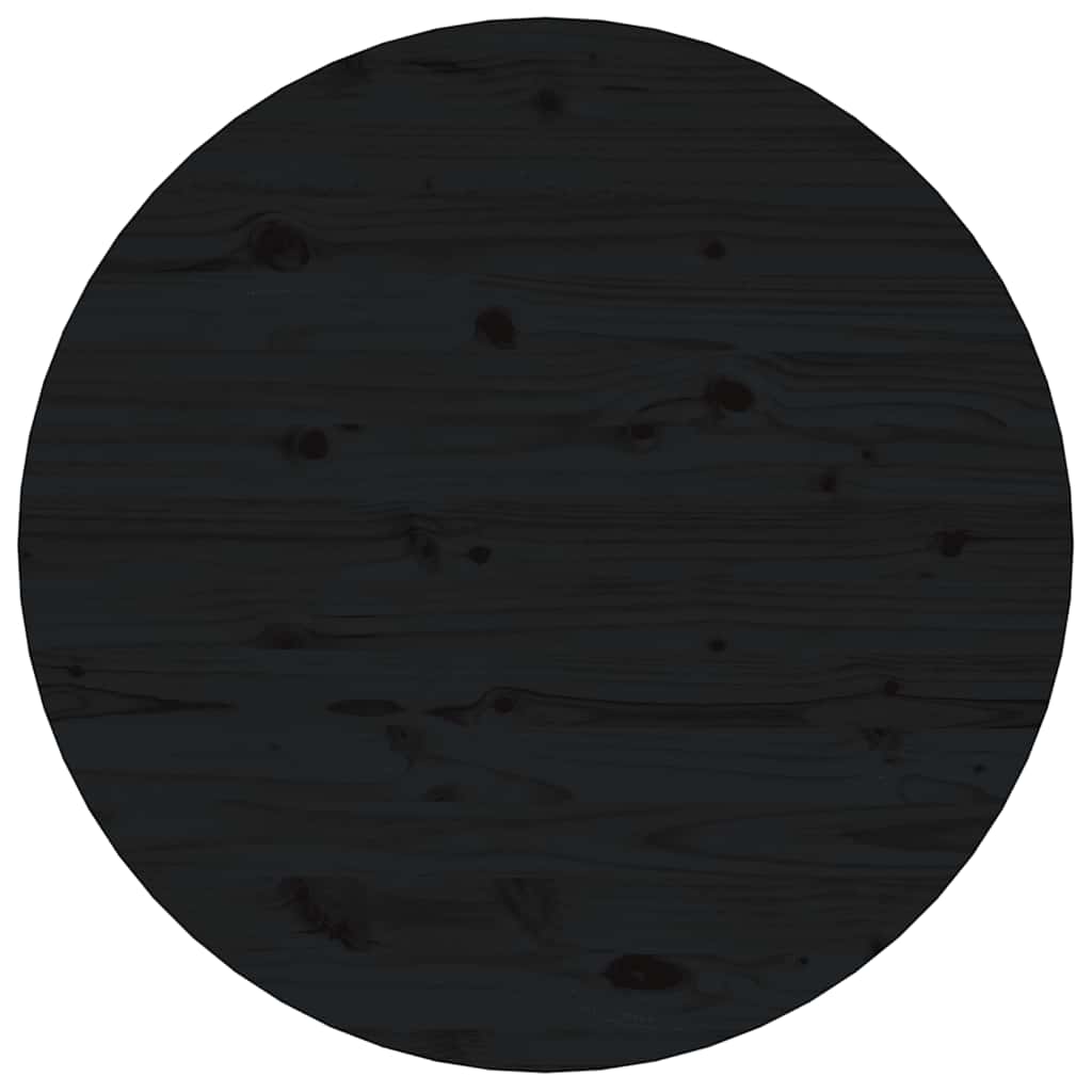 Coffee Table Black Ø 55x45 cm Solid Wood Pine