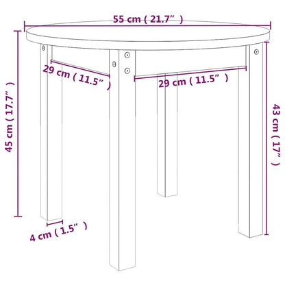 Coffee Table Black Ø 55x45 cm Solid Wood Pine