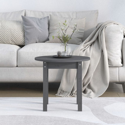 Coffee Table Grey Ø 45x40 cm Solid Wood Pine