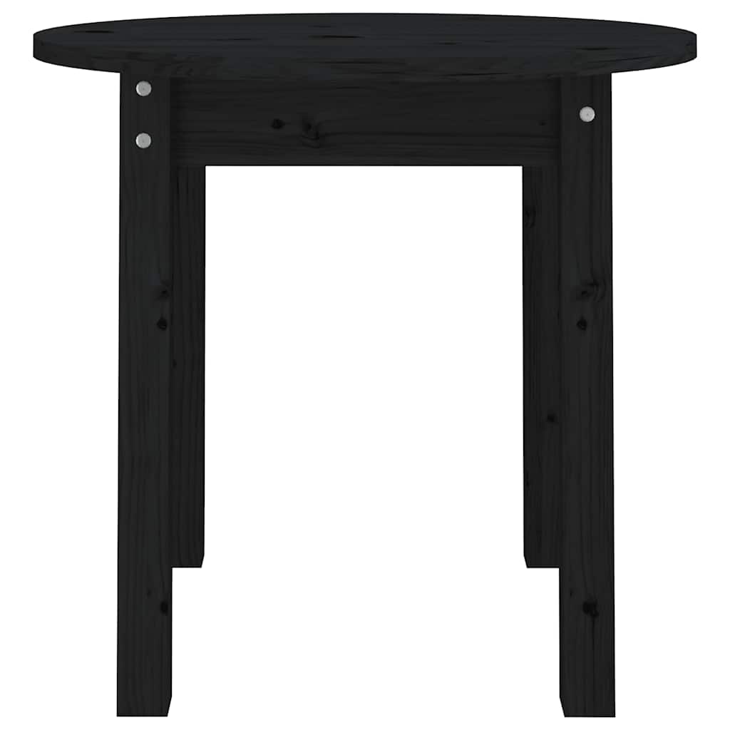 Coffee Table Black Ø 45x40 cm Solid Wood Pine