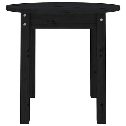 Coffee Table Black Ø 45x40 cm Solid Wood Pine
