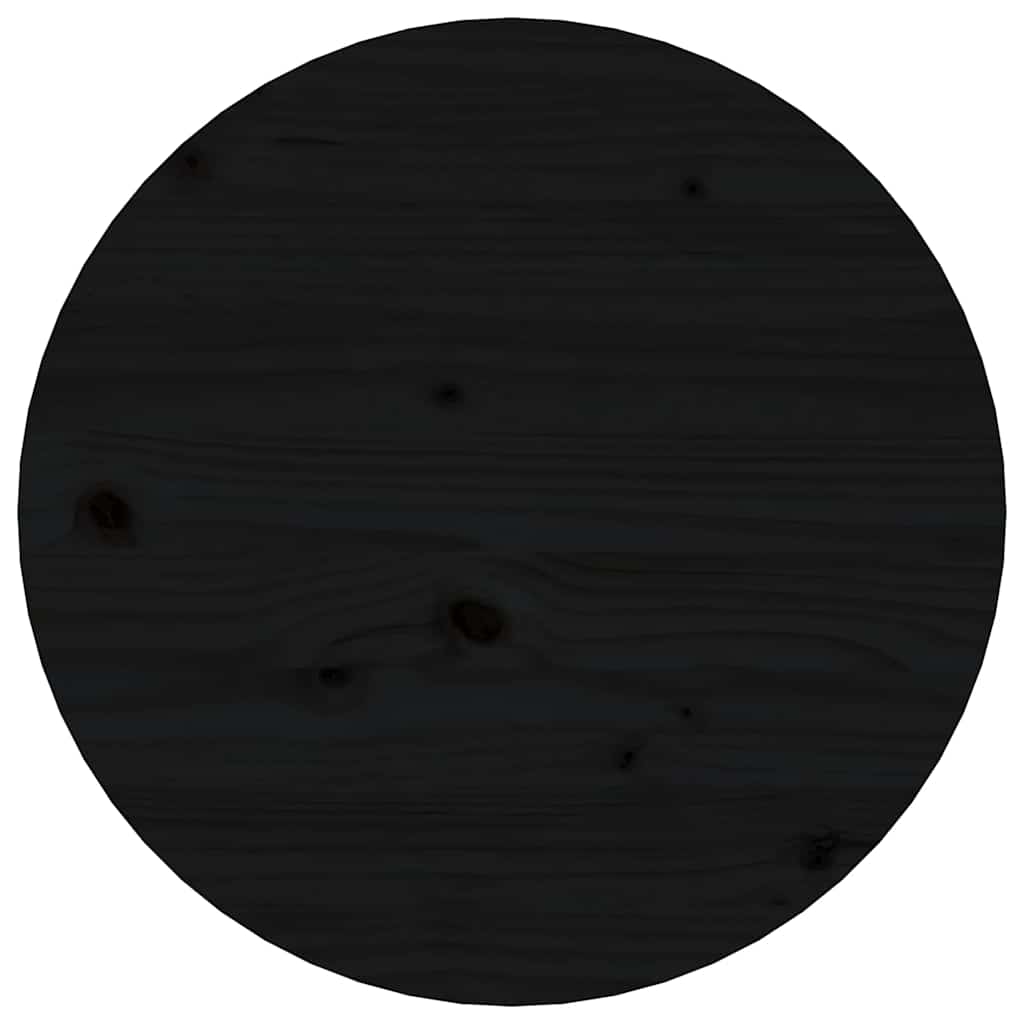 Coffee Table Black Ø 45x40 cm Solid Wood Pine