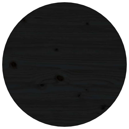 Coffee Table Black Ø 45x40 cm Solid Wood Pine