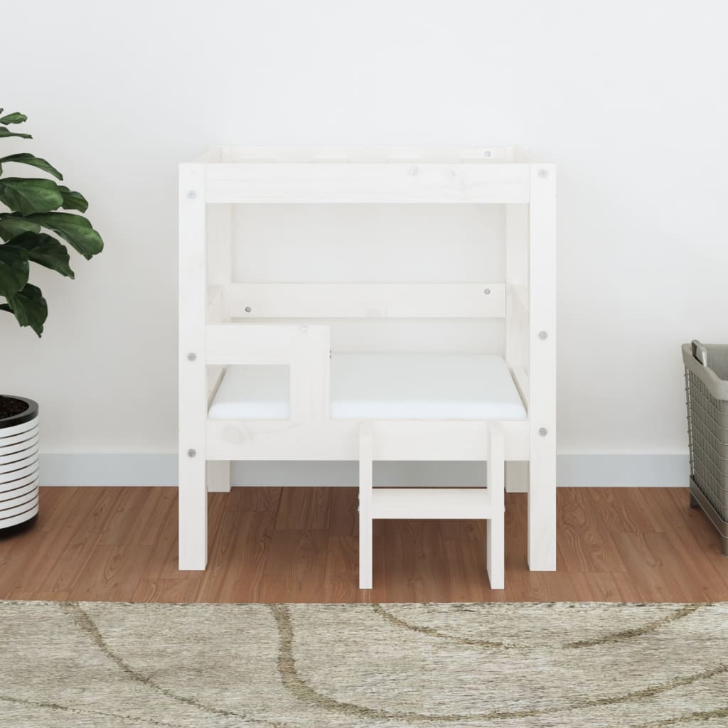 Dog Bed White 55.5x53.5x60 cm Solid Wood Pine