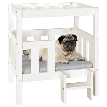 Dog Bed White 65.5x43x70 cm Solid Wood Pine