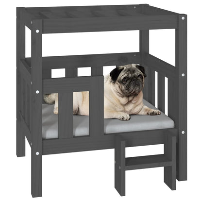 Dog Bed Grey 65.5x43x70 cm Solid Wood Pine